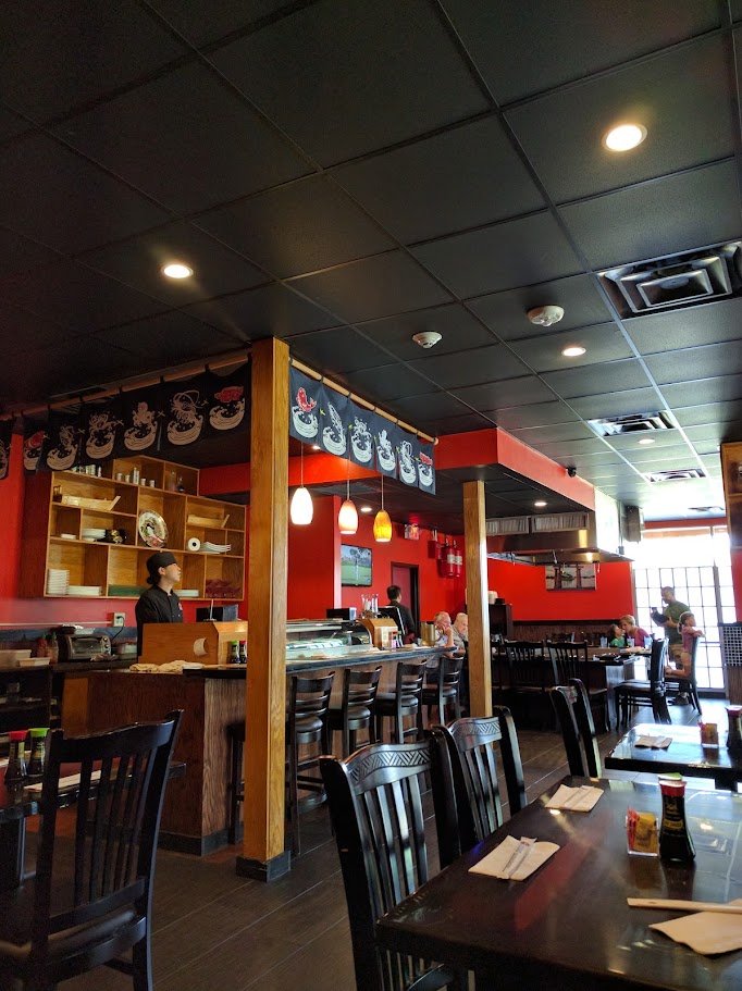 Casual restaurant space with a calm, cozy feel.